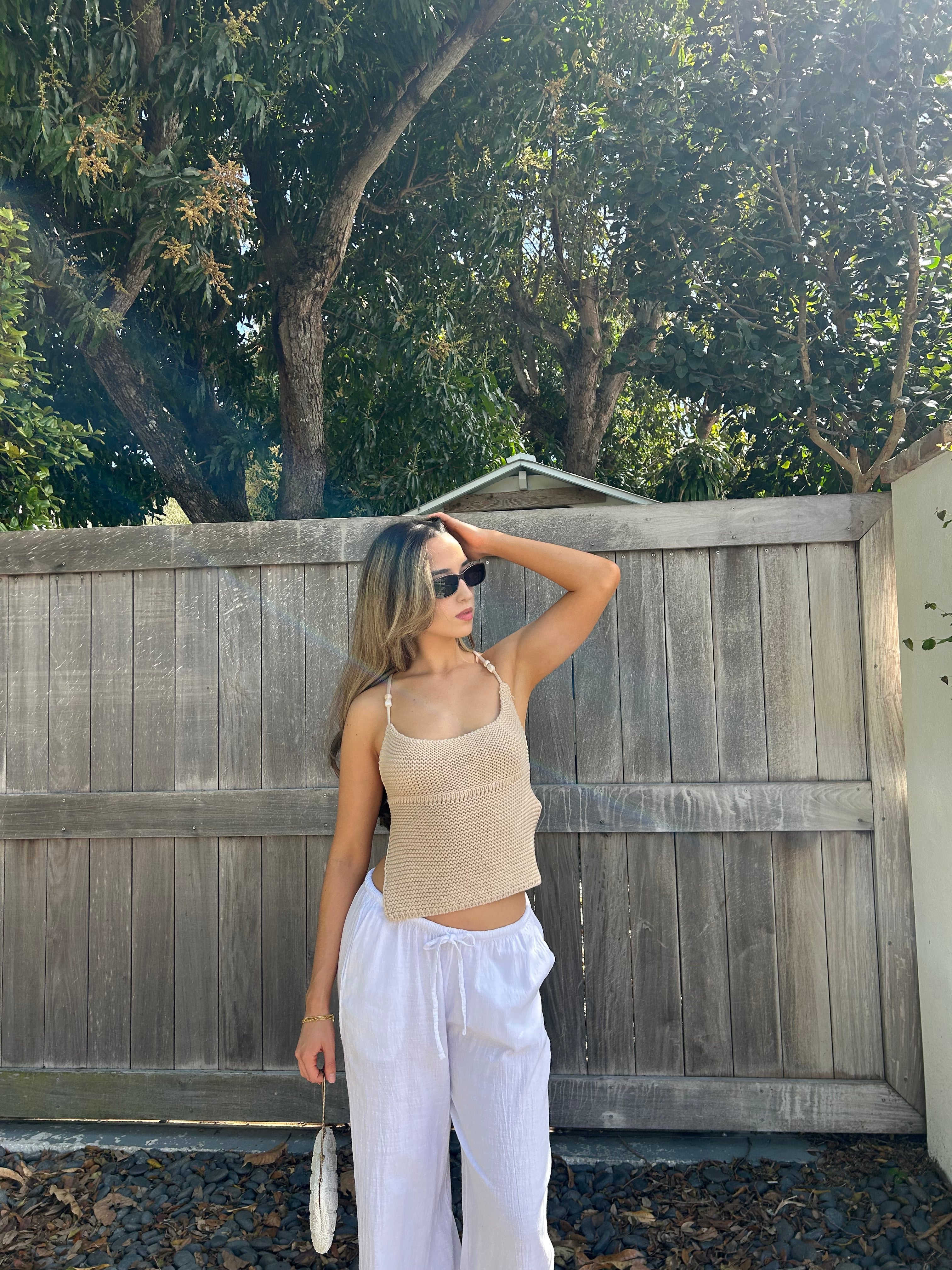 MERMAID KNIT HALTER TOP