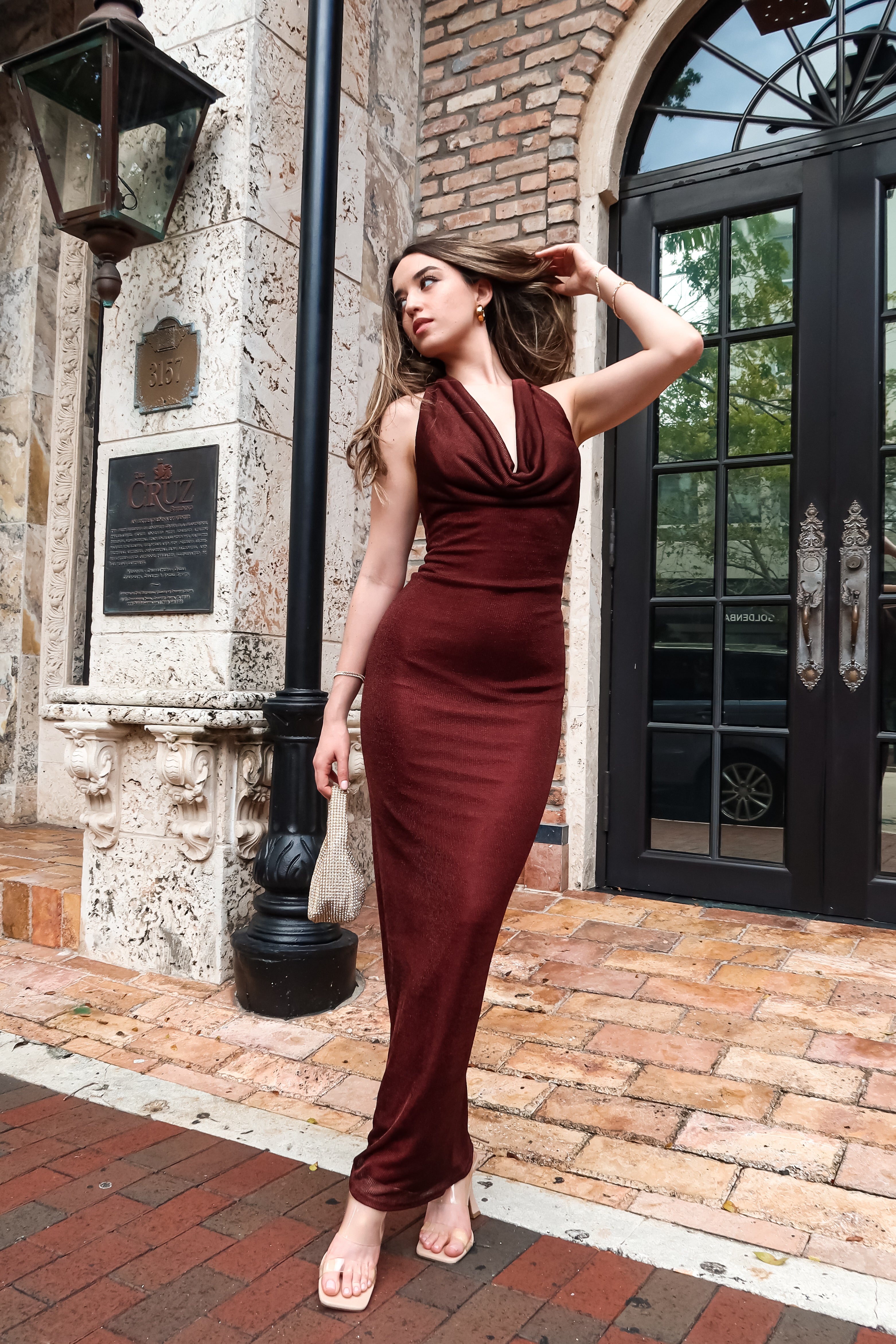 BORDEAUX MUSE KNIT MAXI DRESS-MERLOT