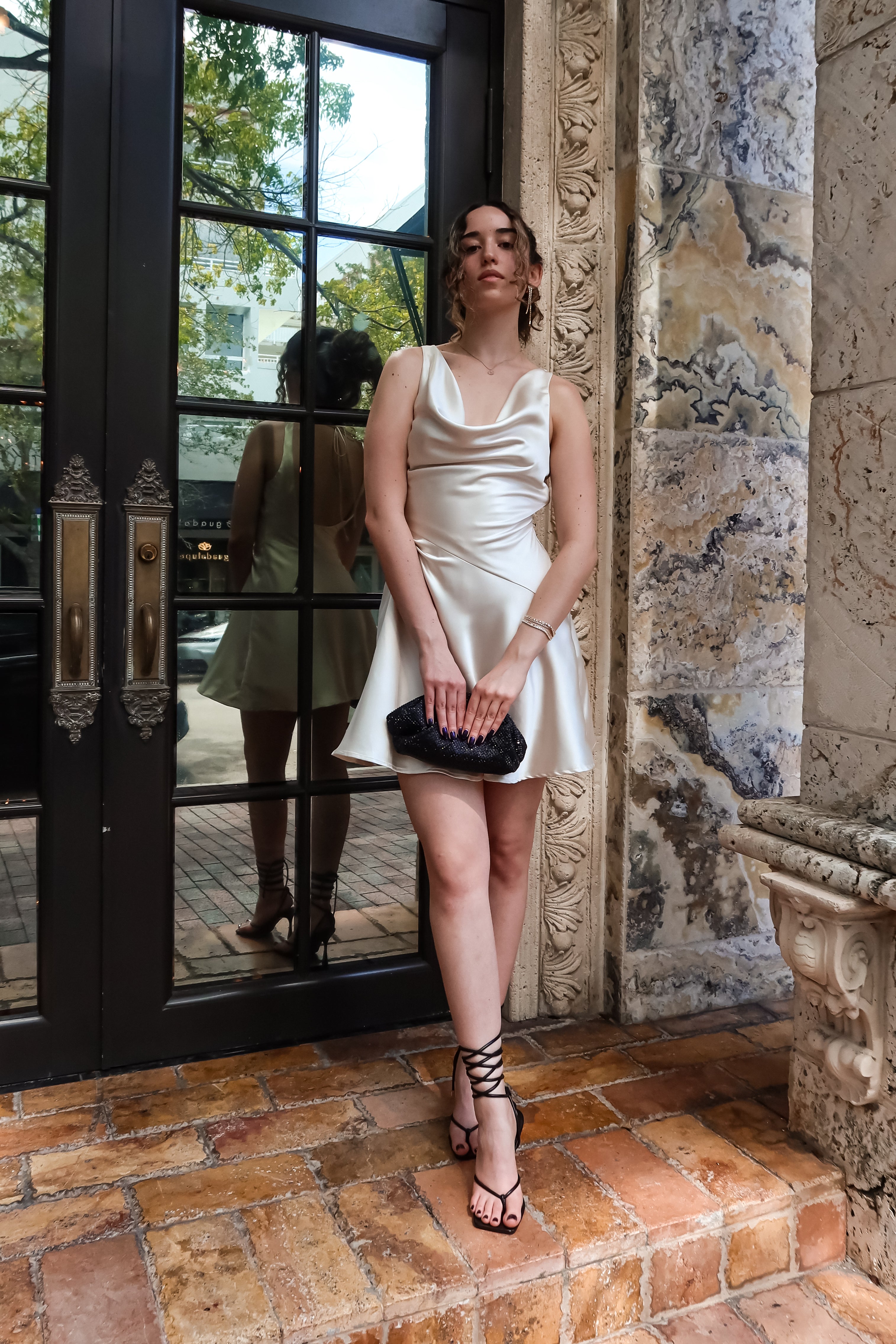 FOUR SEASONS SATIN MINI DRESS