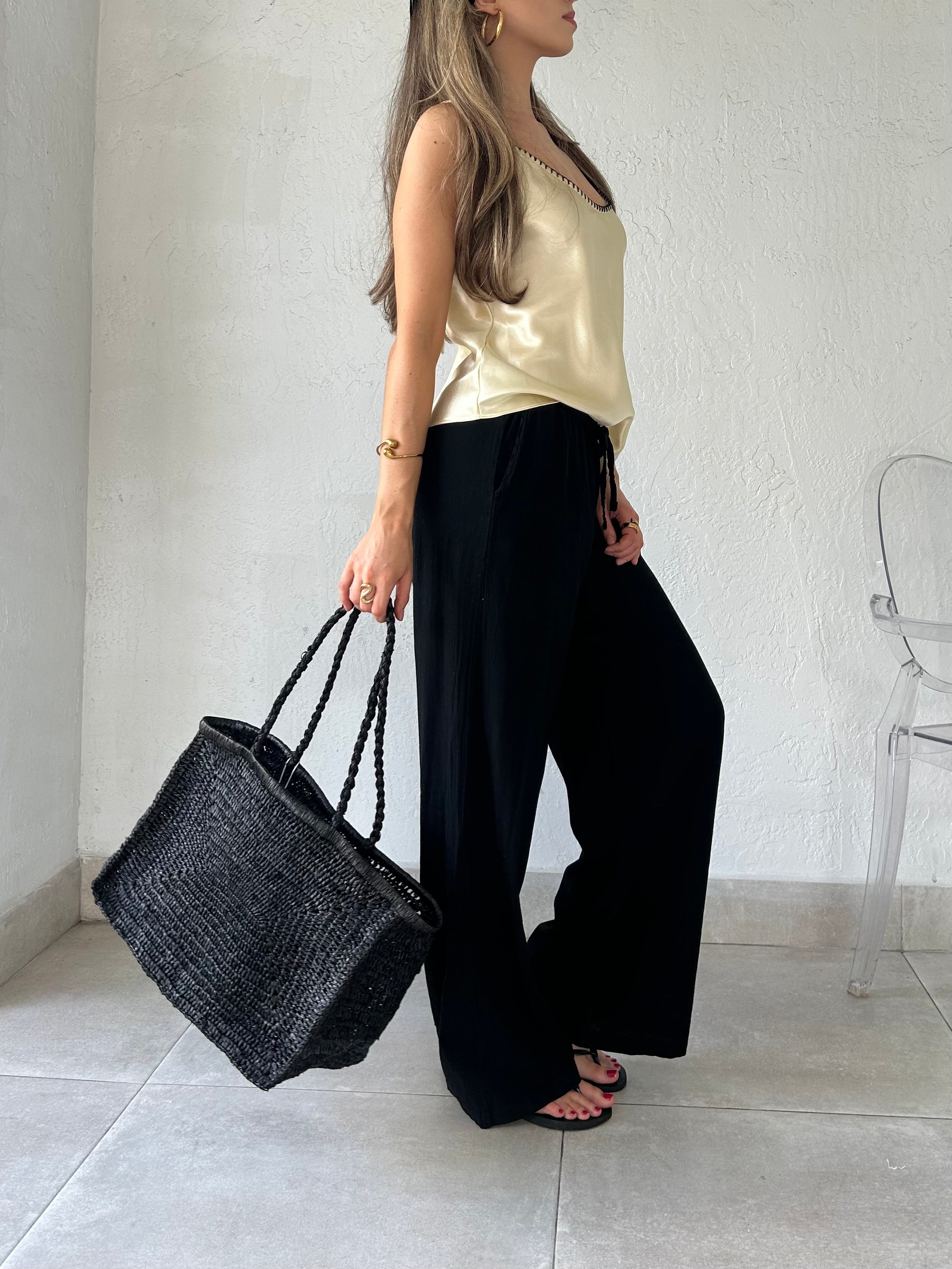 MEDIUM RAFFIA BEACH TOTE