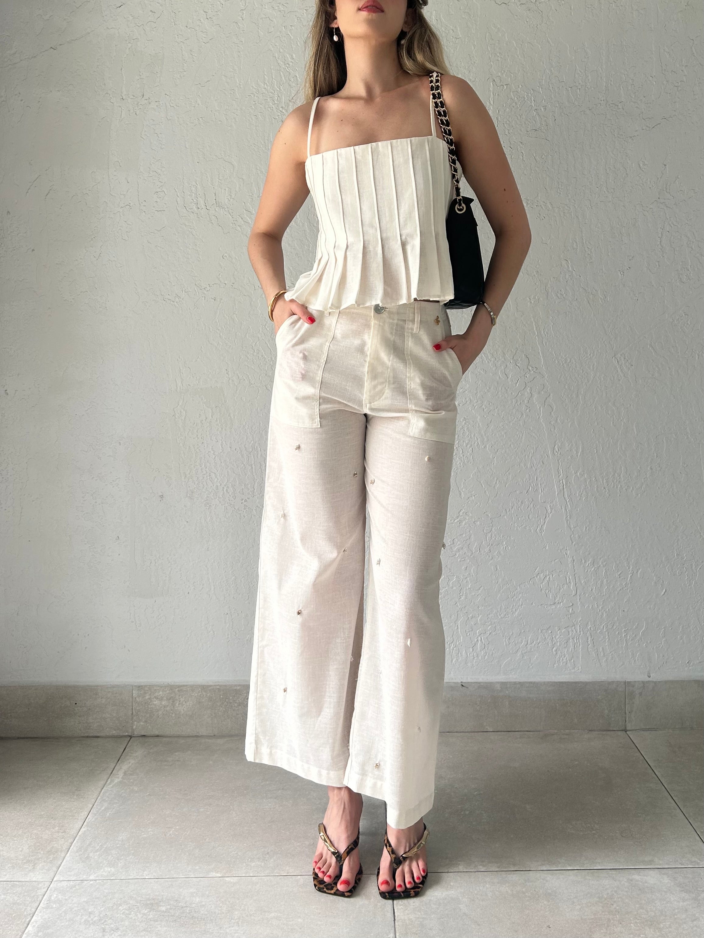 CURACAO SEASHELL LINEN PANT
