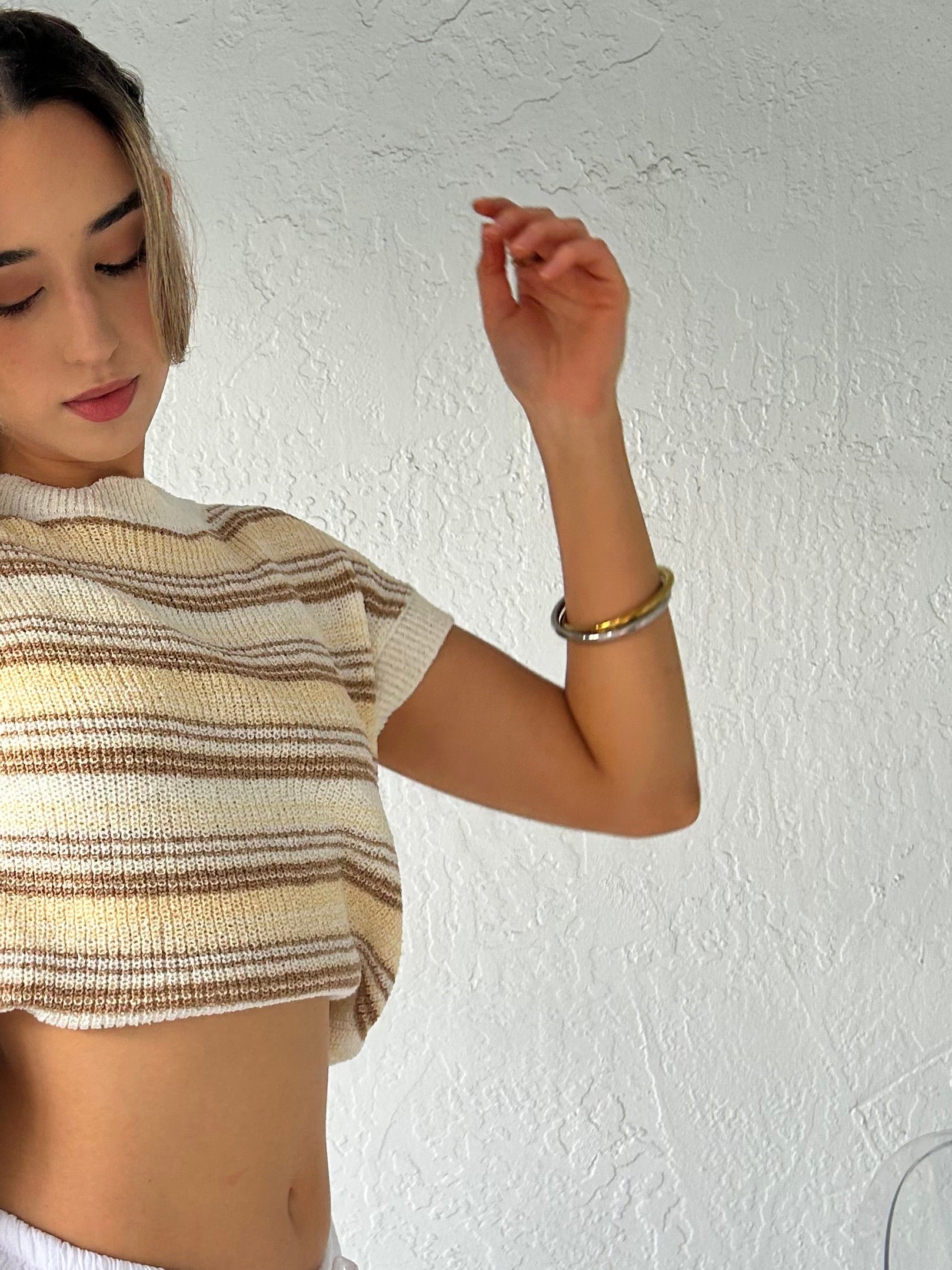 AFTER SUNRISE CROPPED KNIT TOP