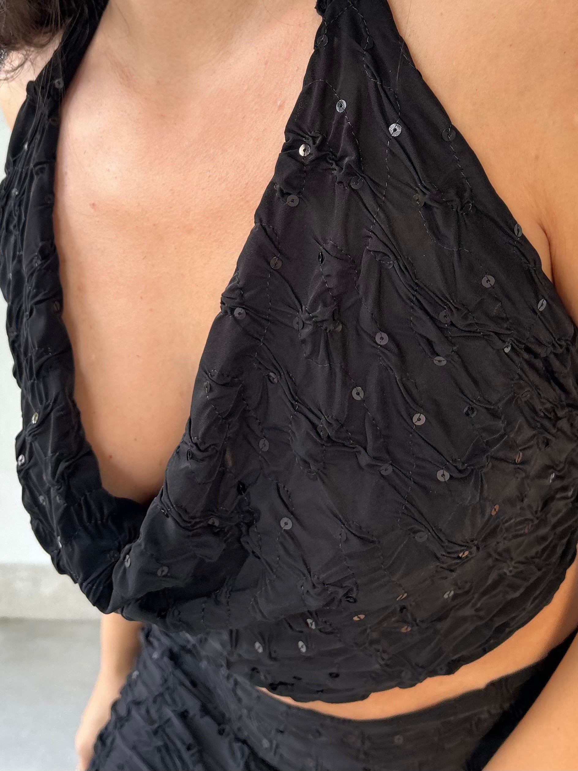 MELROSE WRAP TOP - ROSELIA SEQUIN