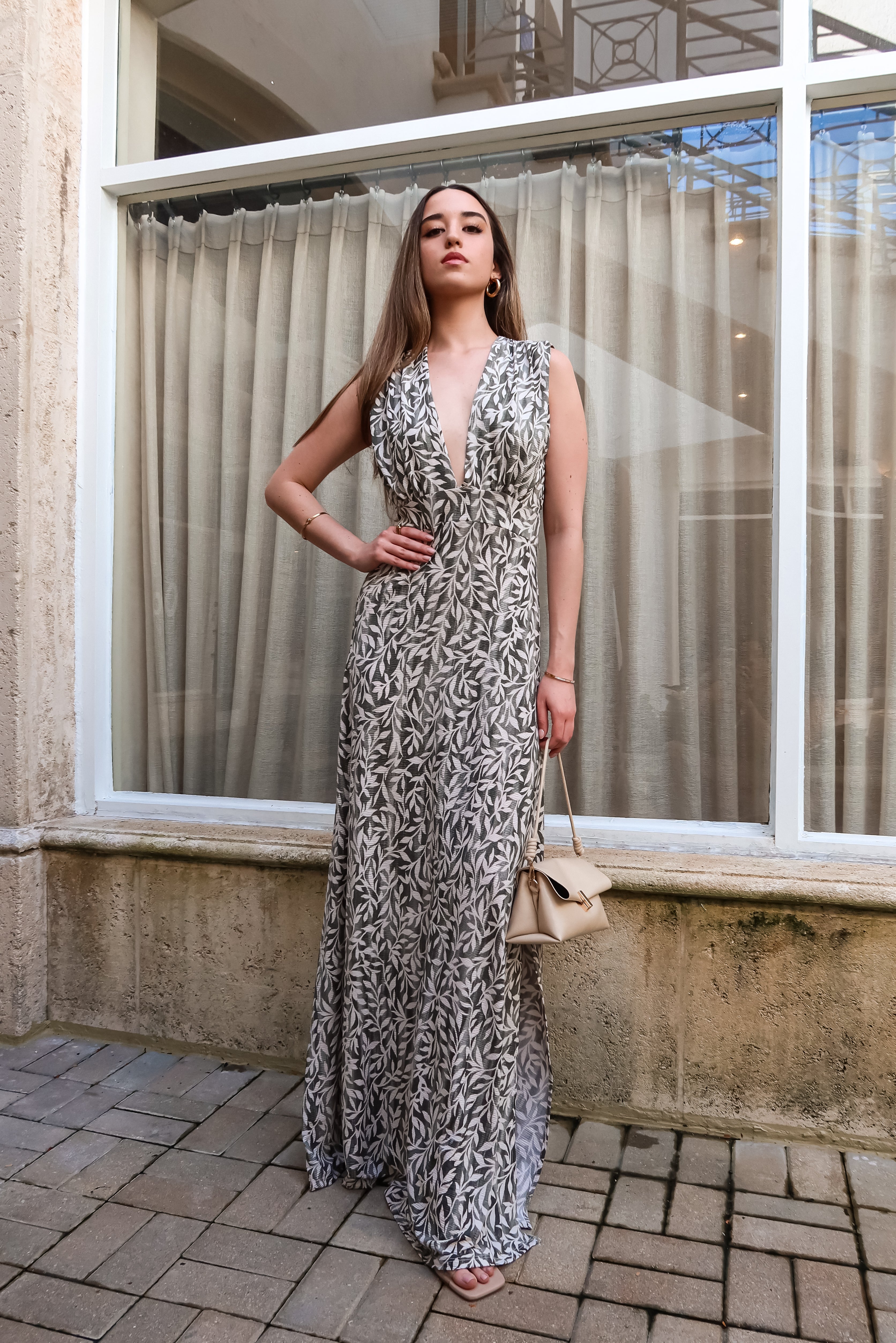 MOSS GARDEN CREPE MAXI GREEN