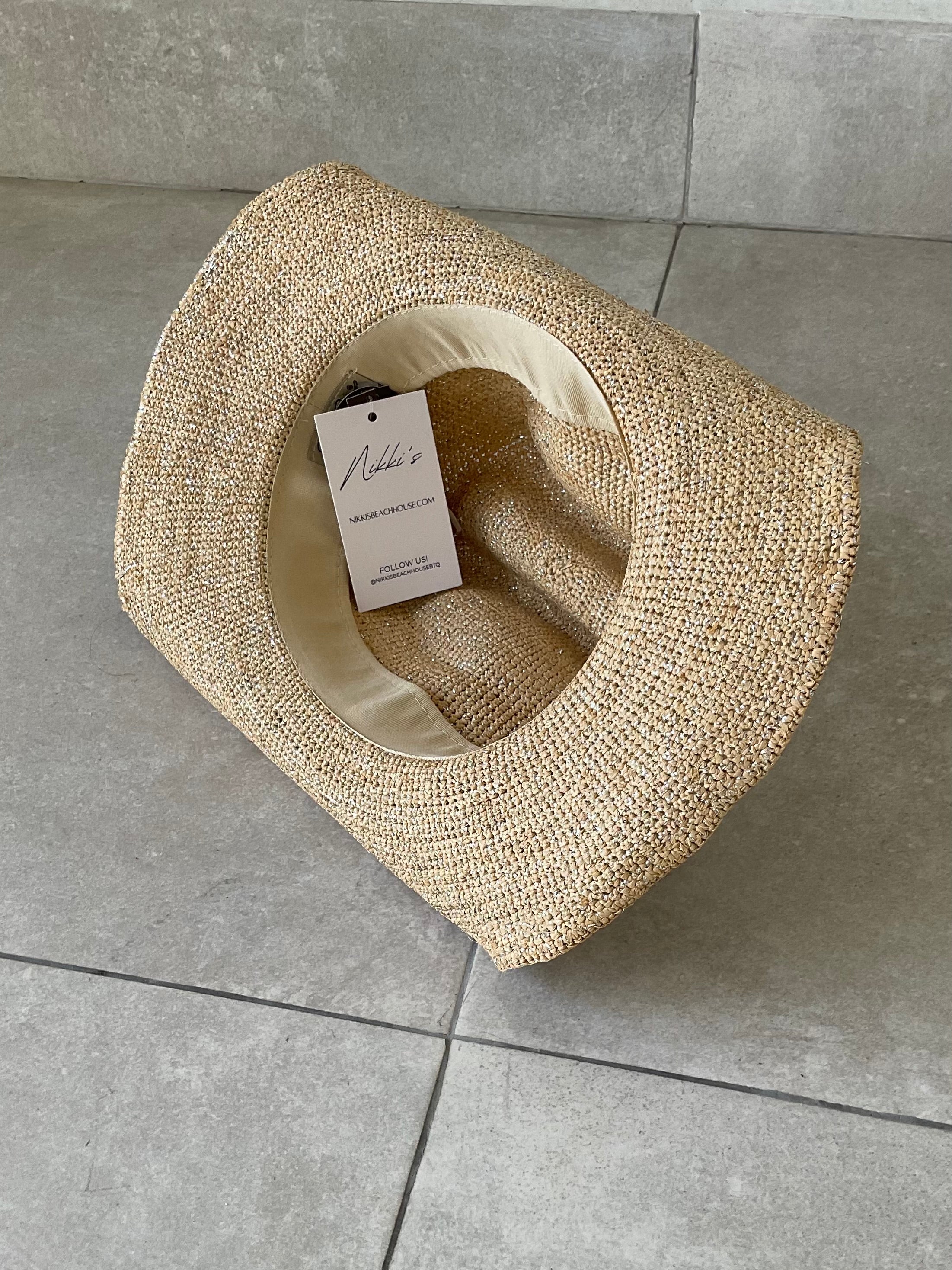 AT SUNSET RAFFIA COWBOY HAT