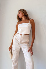 KEEPSAKE SATIN TOP - CHAMPAGNE