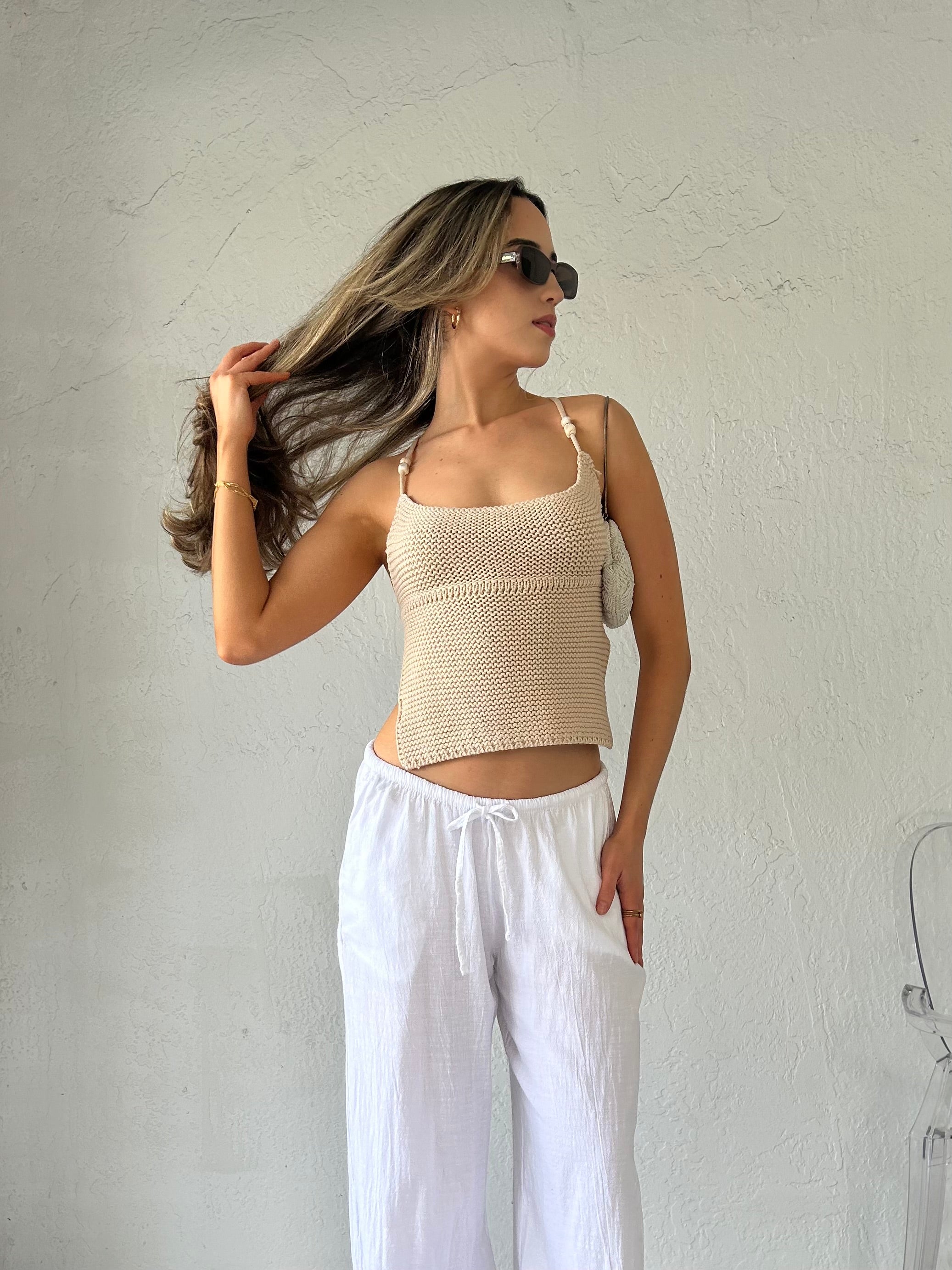 MERMAID KNIT HALTER TOP