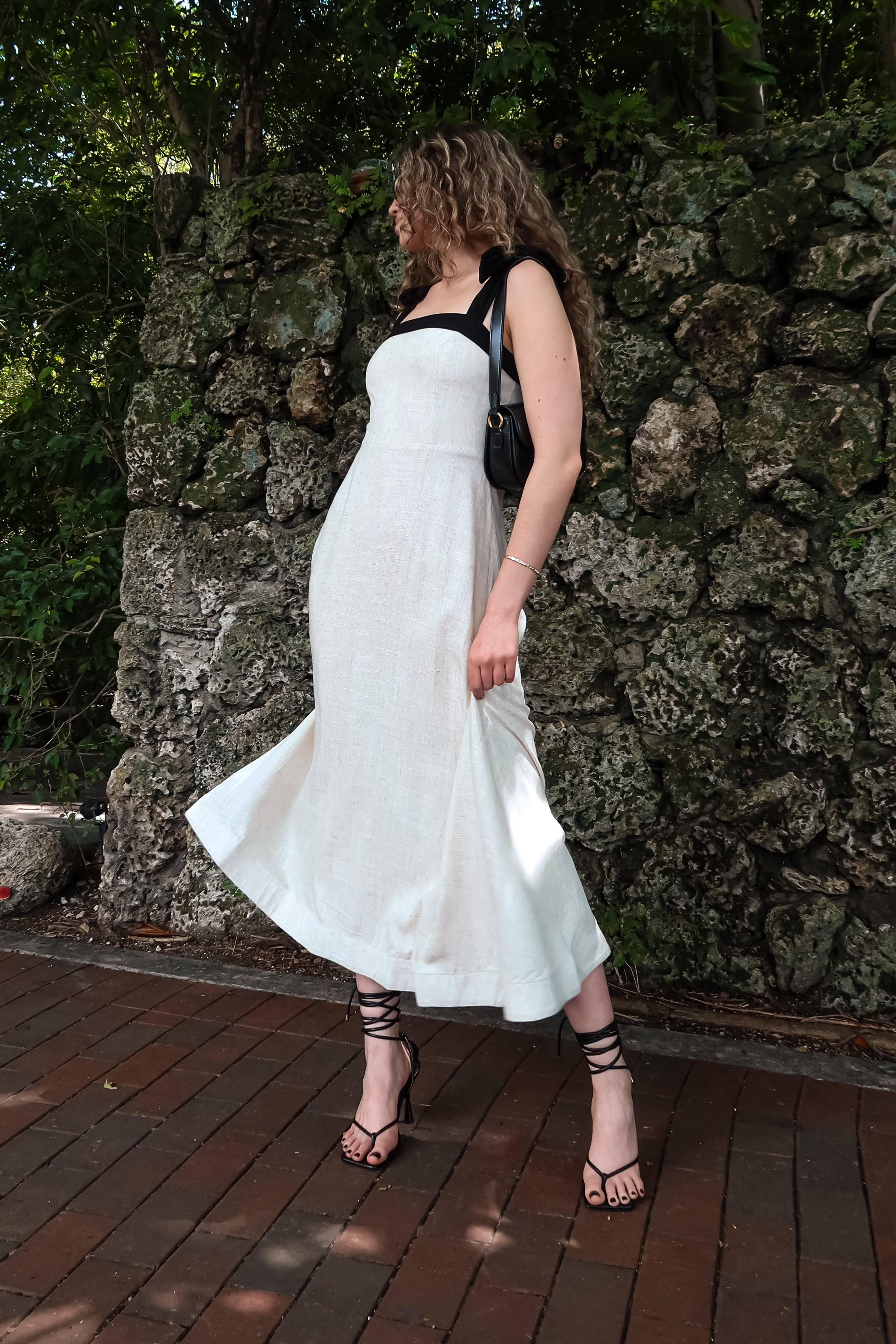 PALERMA COTTON LINEN MIDI DRESS