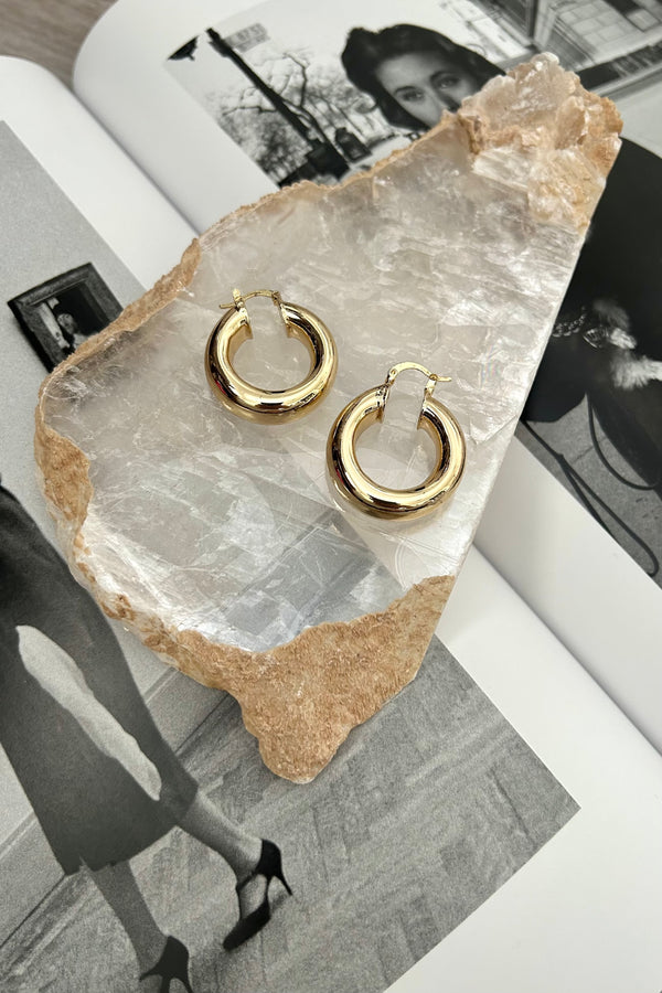 Spice up your earring game with our GF HOLLOW HOOP EARRING. Made with gold-plated sterling silver, these hoops offer style and durability. Plus, they are tarnish resistant and hypoallergenic for worry-free wear. Shine on with confidence in these must-have earrings.