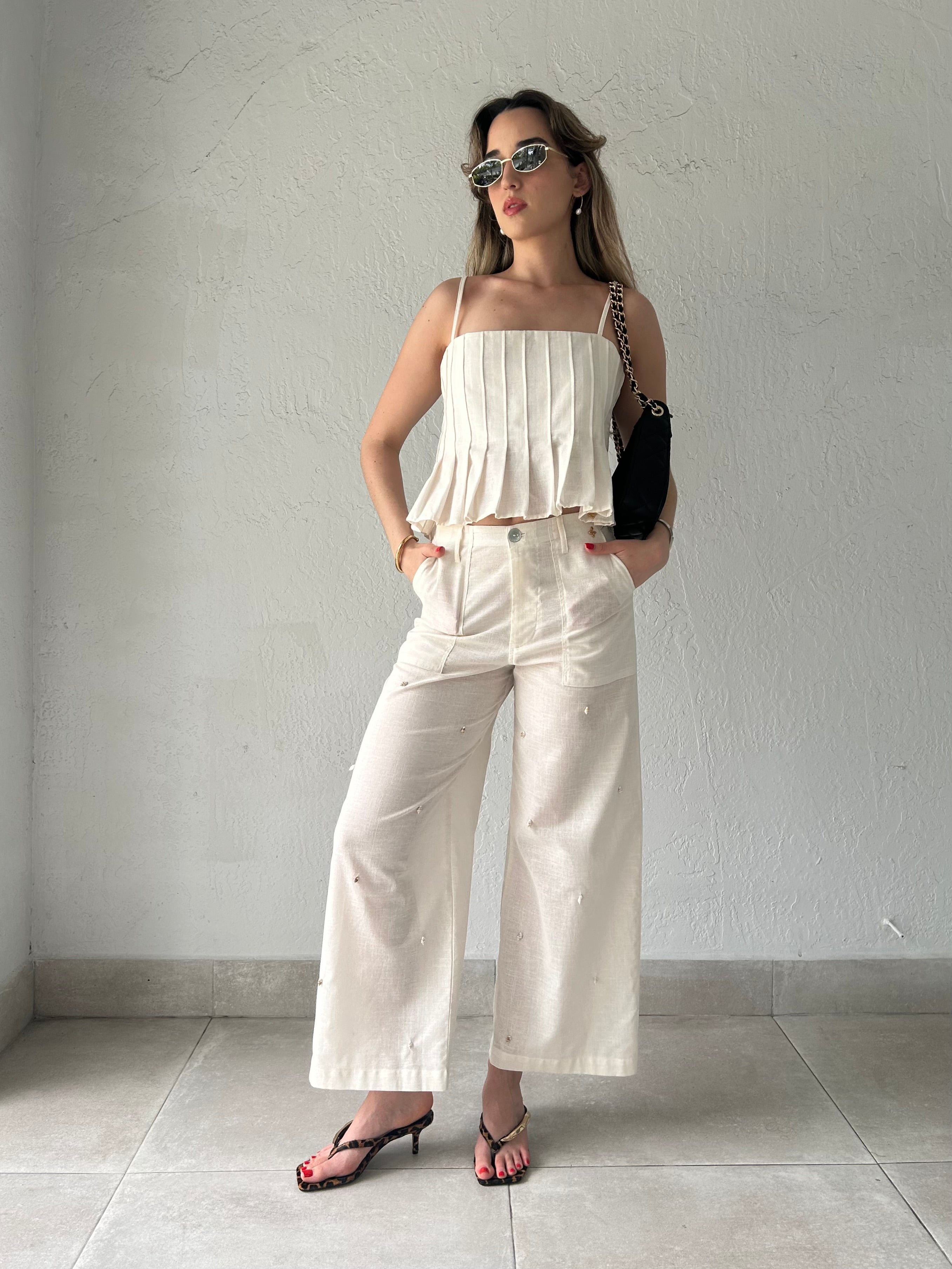 CURACAO SEASHELL LINEN PANT