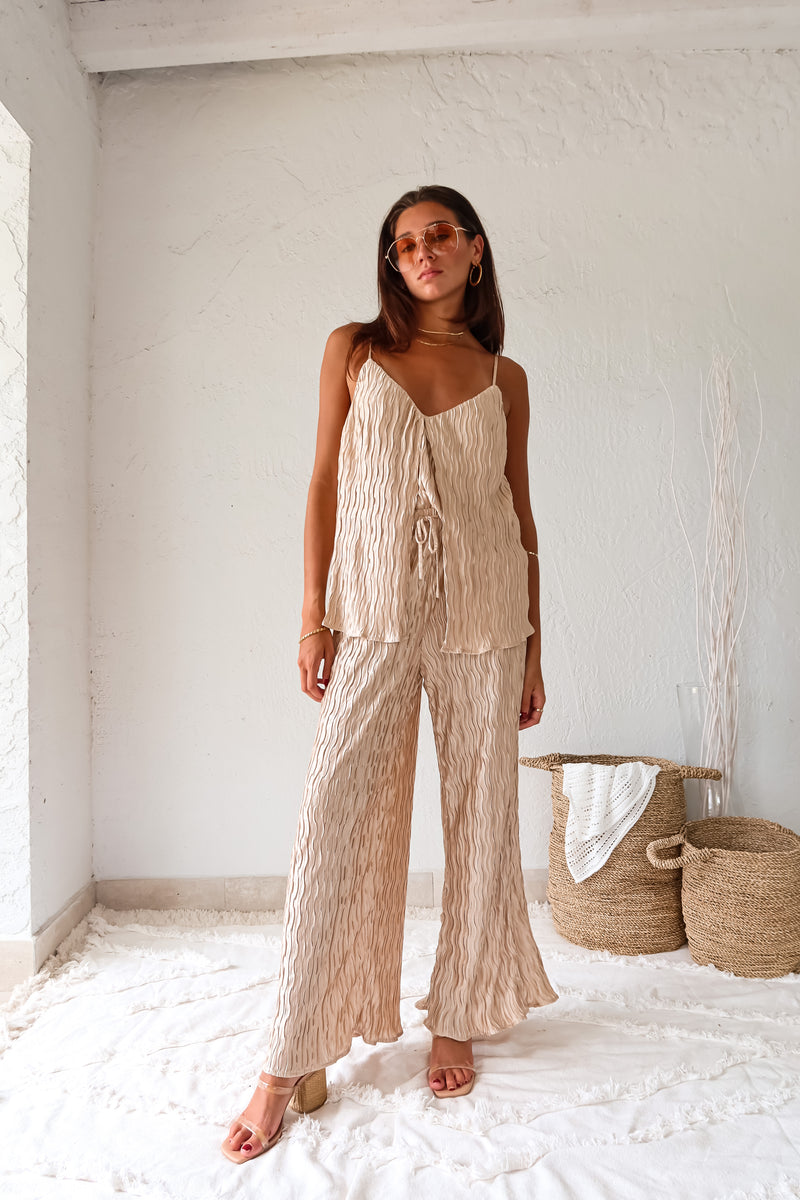 Breeze Striped Linen Wide Leg Pant