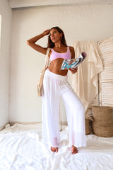 SILK FOLDOVER PANT - WHITE