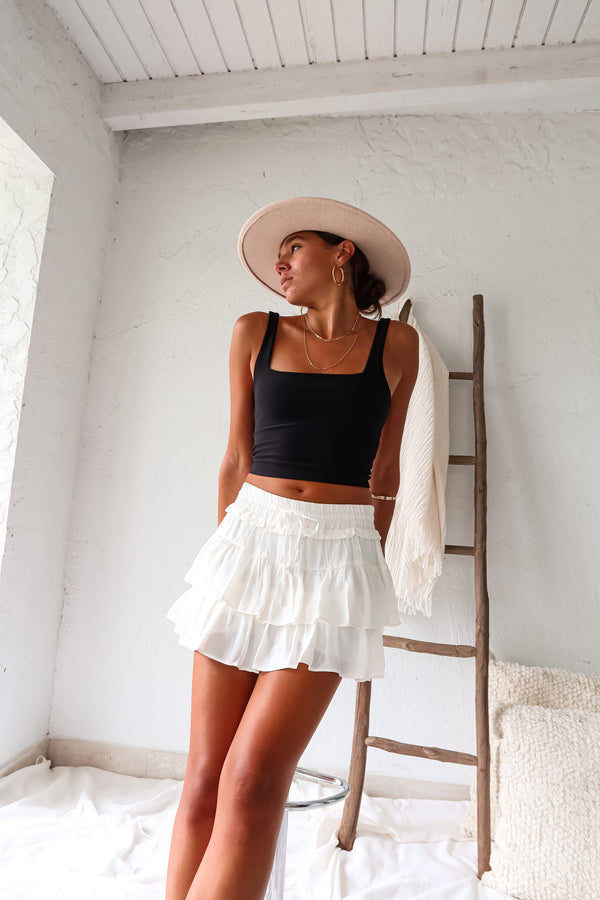 HEART TO HEART MINI SKIRT - OFF WHITE