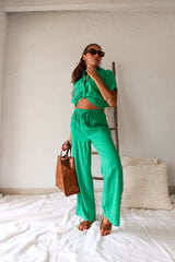 SUMMER PICNIC COTTON PANT SET