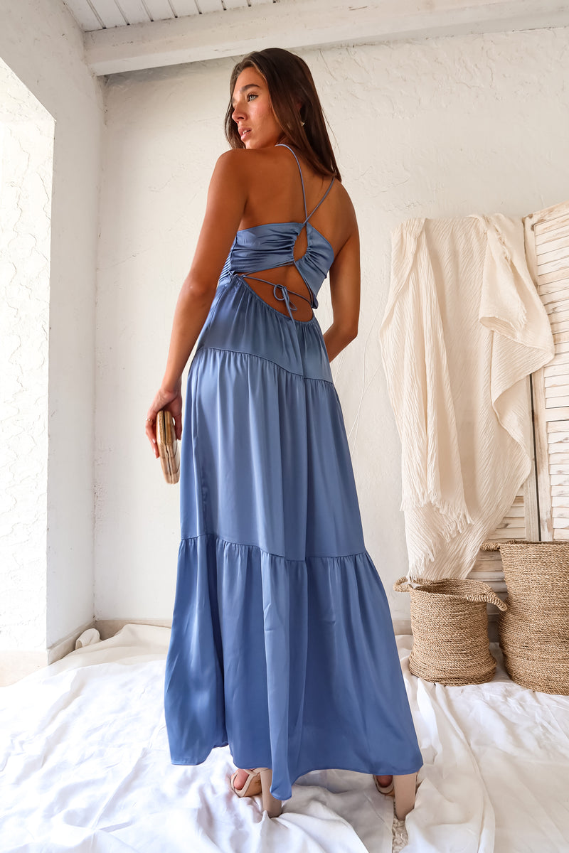 FOREVER YOURS SATIN MAXI DRESS