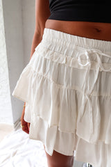 HEART TO HEART MINI SKIRT - OFF WHITE