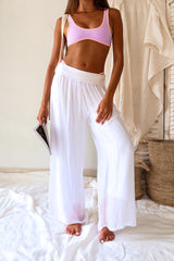 SILK FOLDOVER PANT - WHITE