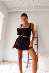 HEART TO HEART MINI SKIRT - BLACK