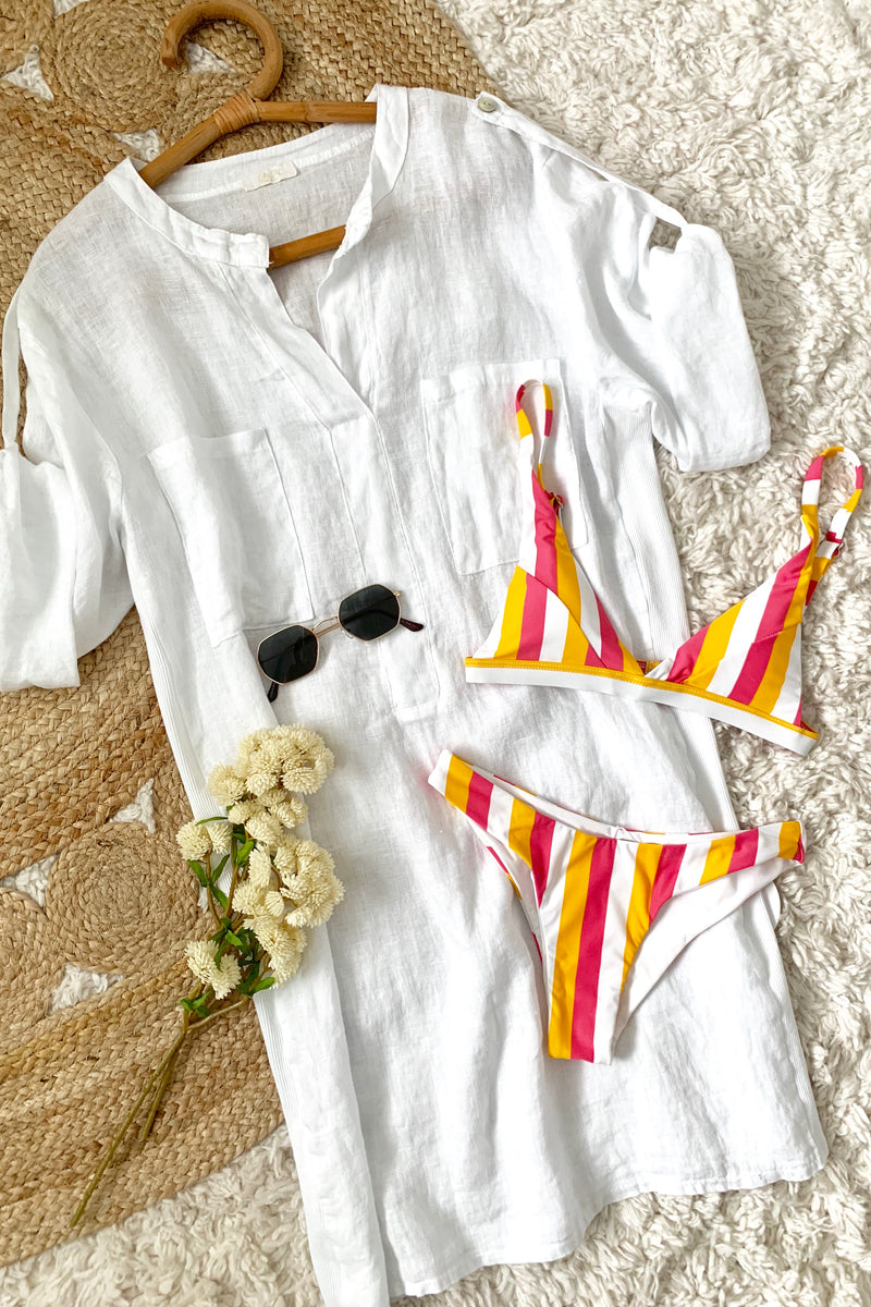 TROPICAL STRIPE BIKINI SET