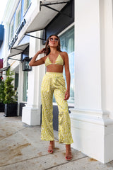 70’S WAVES PANT -  LIME