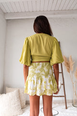 SOLIDS WRAP TOP - LIME