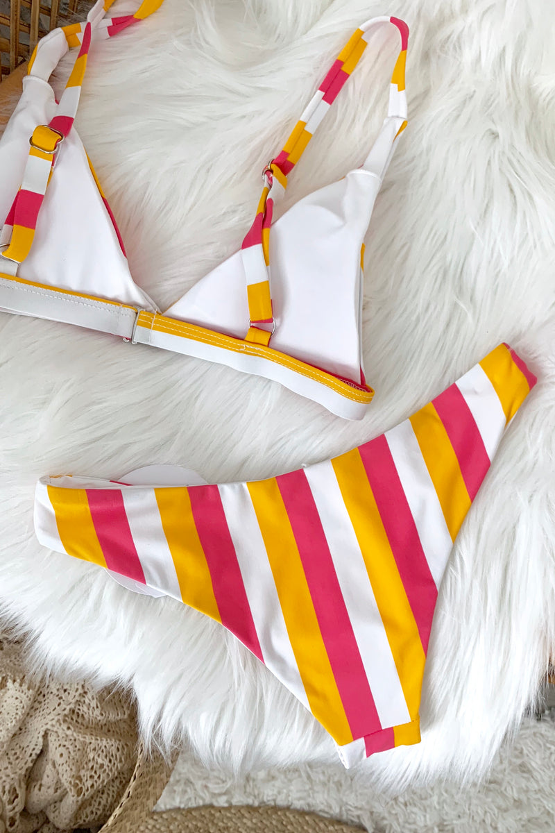 TROPICAL STRIPE BIKINI SET