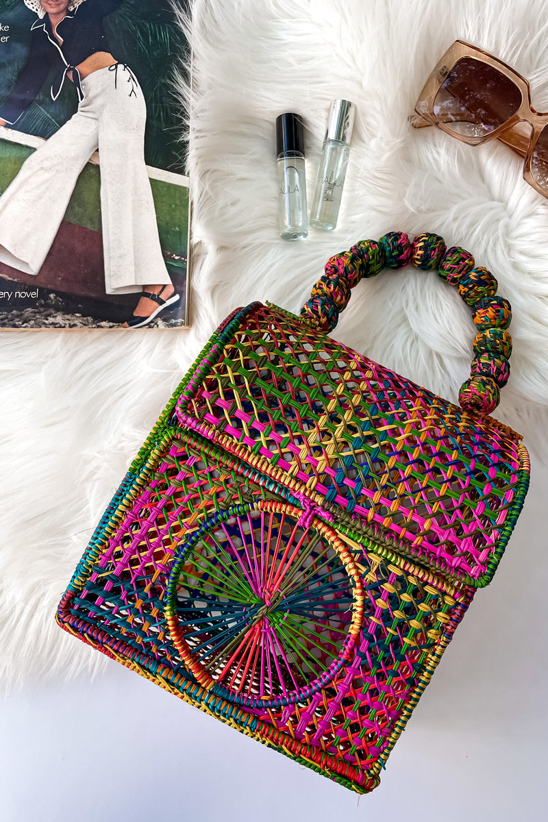 HAND LOOM BASKET BAG-WRIST PURSE