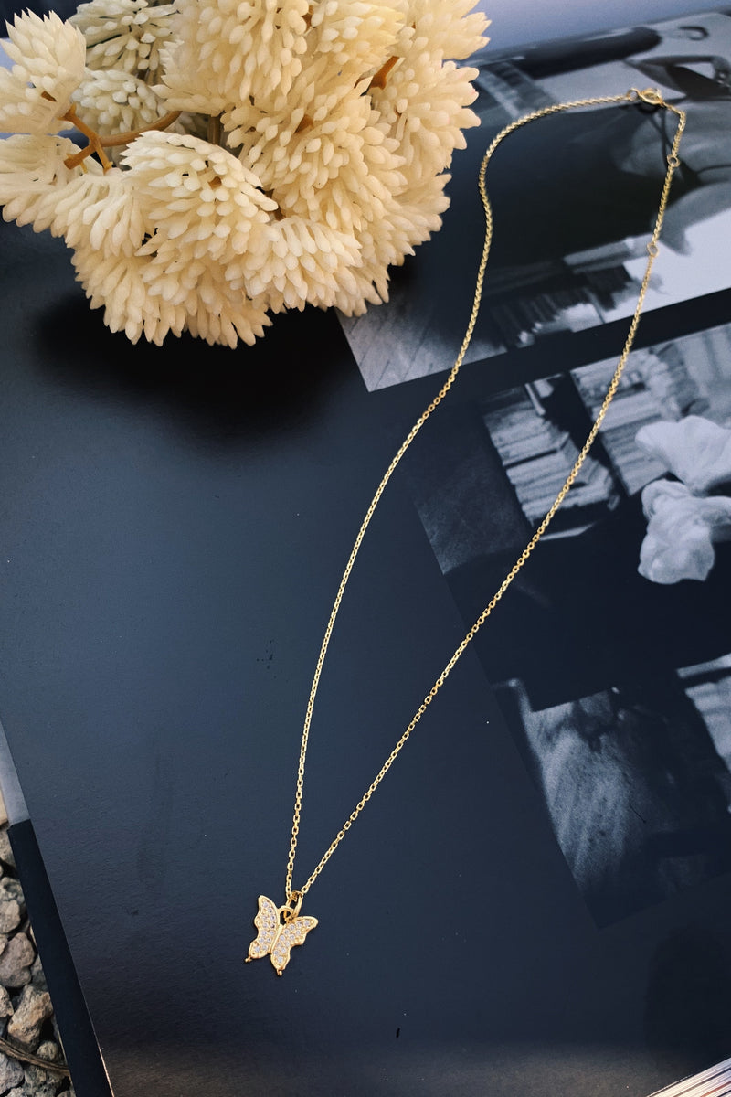 PAVE BUTTERFLY NECKLACE