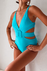 GLAM CUTOUT ONE PIECE - TURQUOISE