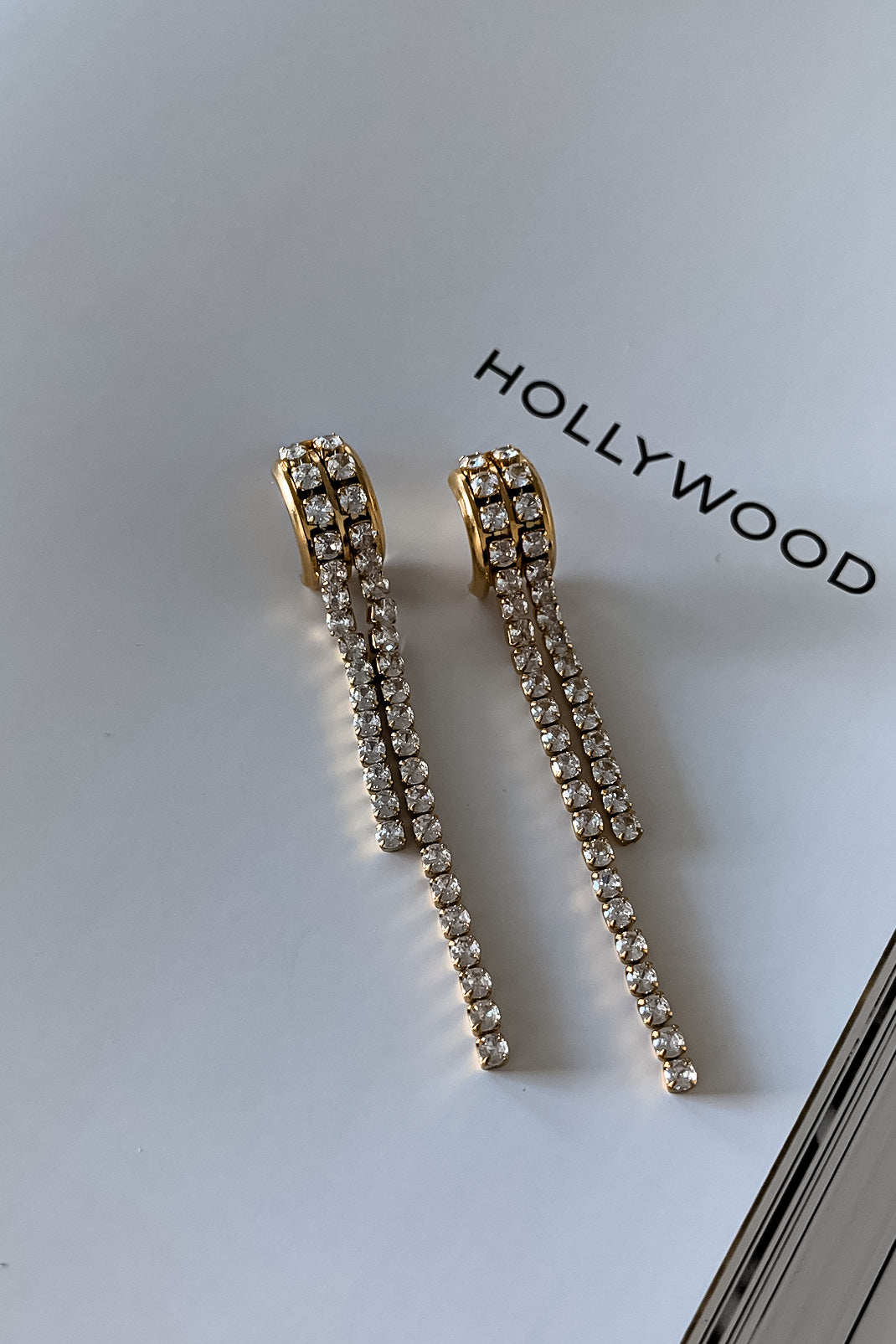 Get ready to drop some serious style with our CELEB DROP EARRINGS! These CZ-embellished gold danglers are the perfect addition to any outfit. Made with non-tarnish stainless steel, they'll last you for years to come. At approximately 3 inches long, these earrings bring the perfect touch of glamour to any look.