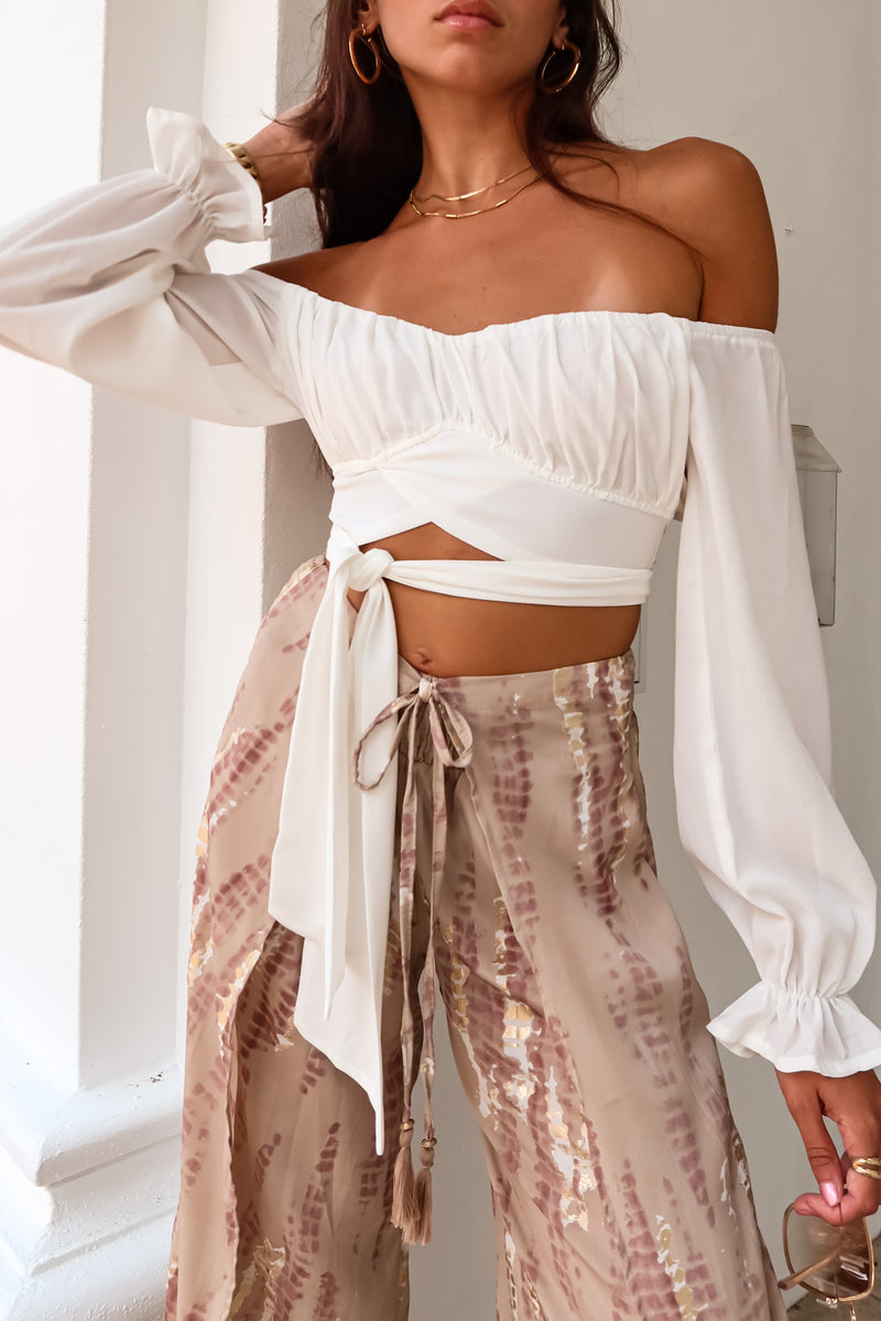 MAUVE DYE PALAZZO PANT
