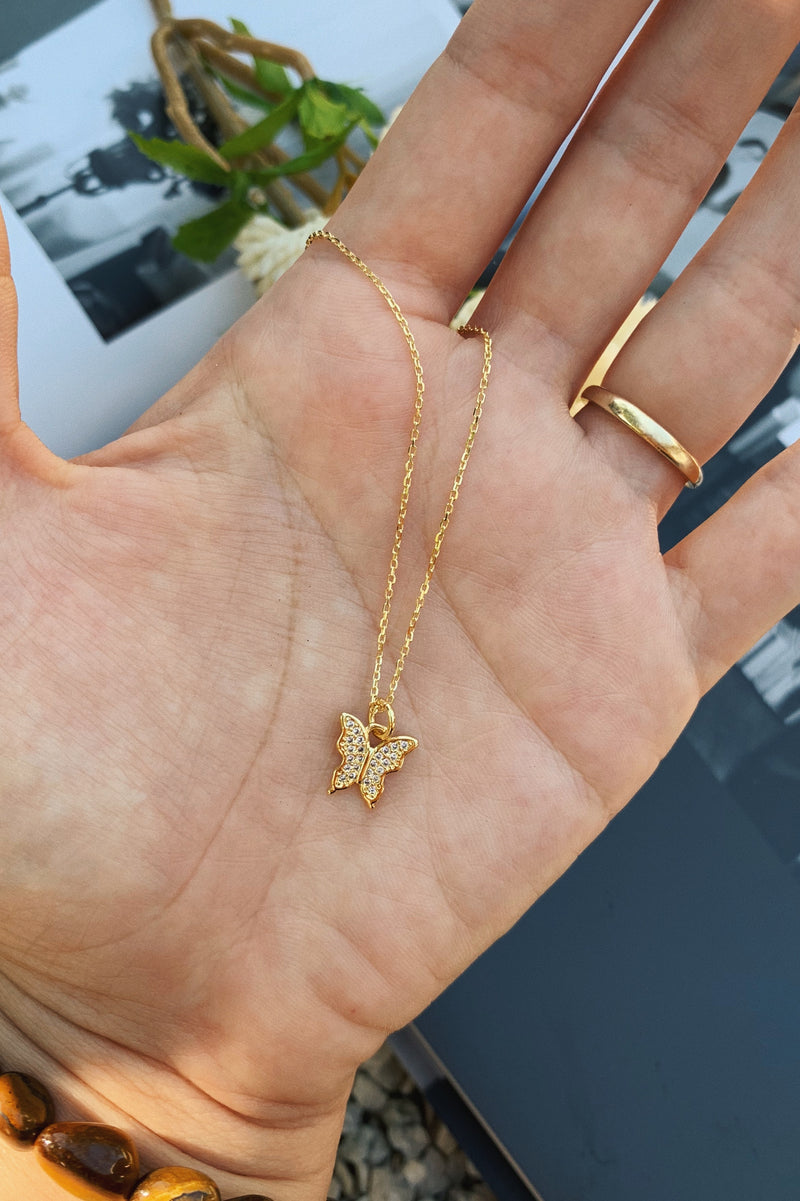 PAVE BUTTERFLY NECKLACE