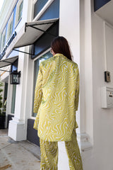 70’S WAVES BLOUSE - LIME