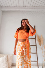 SOLIDS WRAP TOP - ORANGE