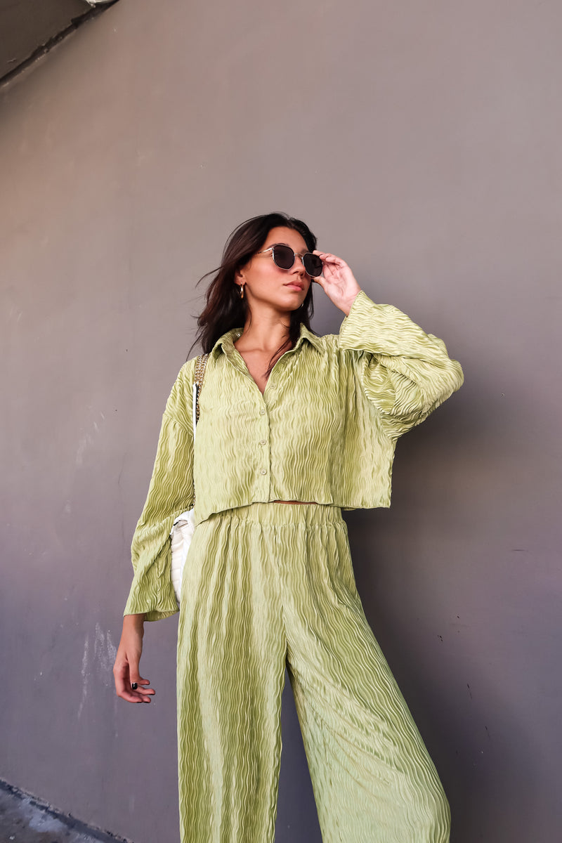 SWEET ESCAPE PLISSE PANT SET