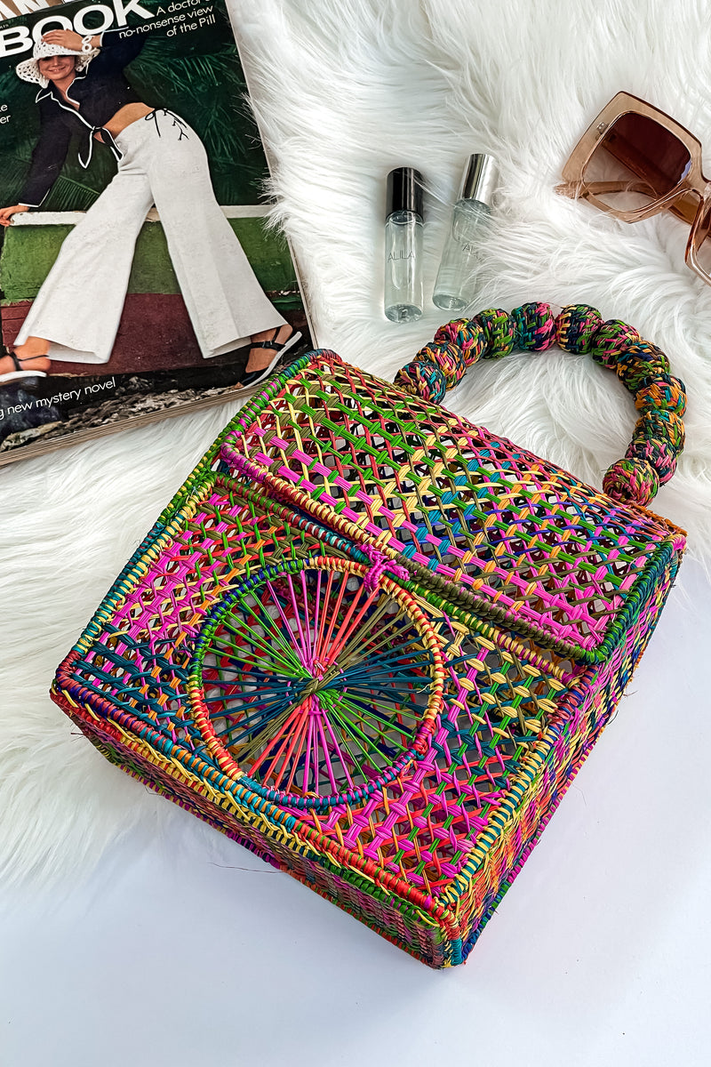HAND LOOM BASKET BAG-WRIST PURSE